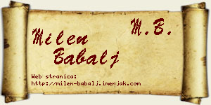Milen Babalj vizit kartica